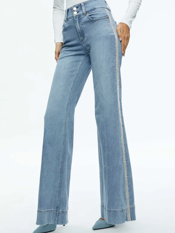 Missa High Rise Wide Leg Crystal Side Jean