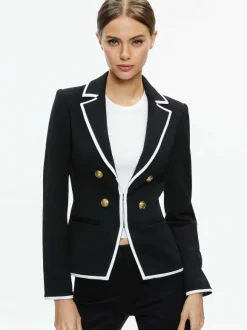 Mya Contrast Piping Fitted Blazer