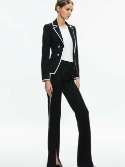 Mya Contrast Piping Fitted Blazer