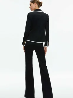 Mya Contrast Piping Fitted Blazer