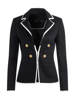 Mya Contrast Piping Fitted Blazer