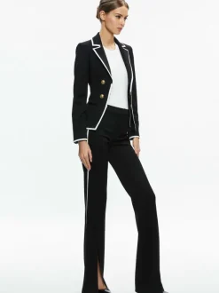 Mya Contrast Piping Fitted Blazer + Princess Contrast Piping Pant