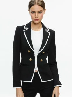 Mya Contrast Piping Fitted Blazer + Princess Contrast Piping Pant