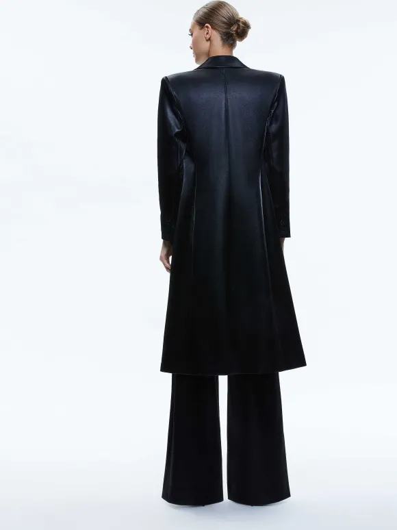 Mya Vegan Leather Long Blazer