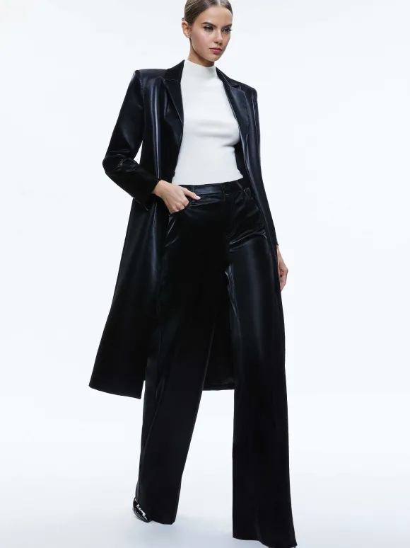 Mya Vegan Leather Long Blazer