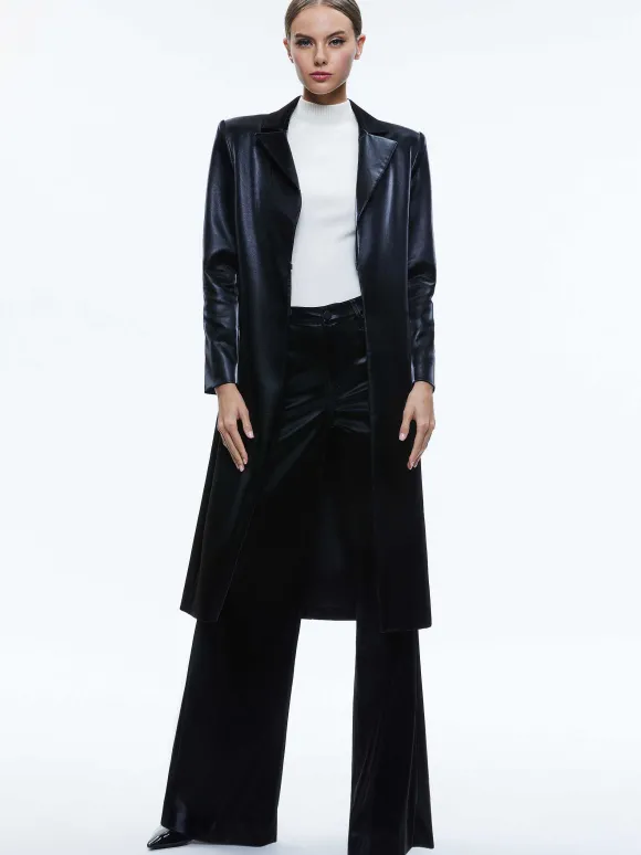 Mya Vegan Leather Long Blazer