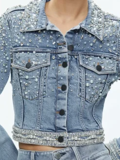 Nelson Embellished Fitted Denim Jacket