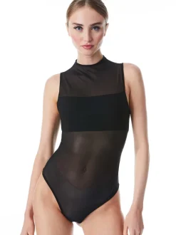 Nichol High Neck Sleeveless Mesh Bodysuit