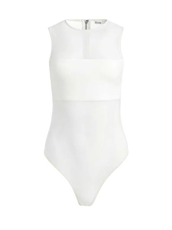 Nichol High Neck Sleeveless Mesh Bodysuit