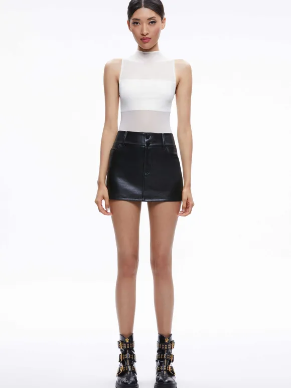 Nichol High Neck Sleeveless Mesh Bodysuit