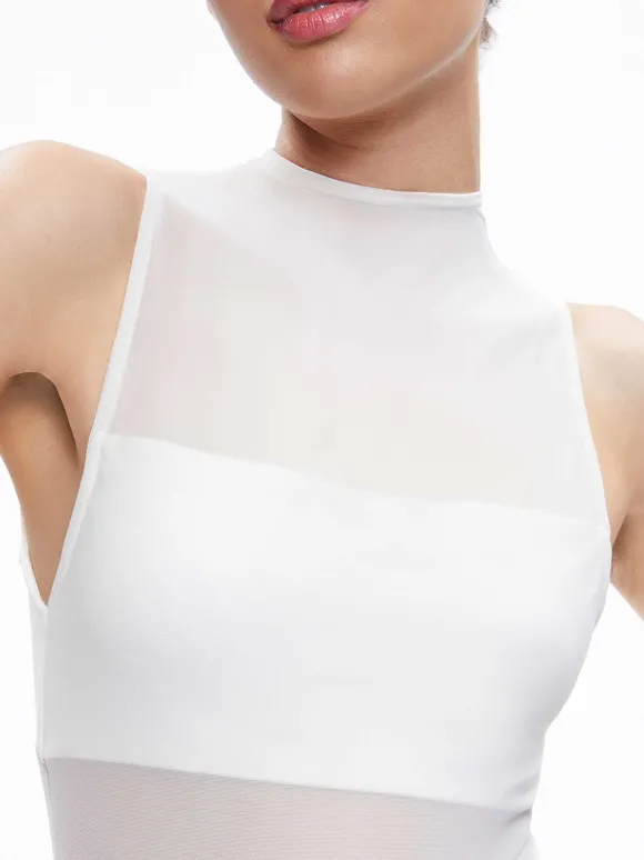 Nichol High Neck Sleeveless Mesh Bodysuit