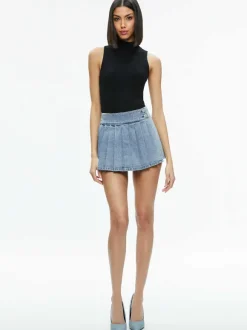 Noah Denim Pleated Skort