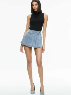 Noah Denim Pleated Skort