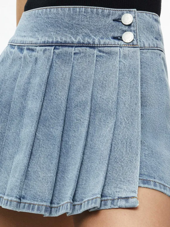 Noah Denim Pleated Skort