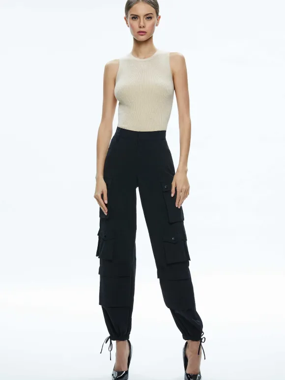 Olympia High Rise Ankle Tie Cargo Pants