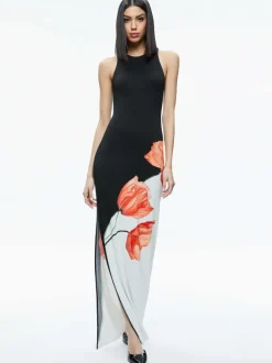 Pania Racer Neck Maxi Dress