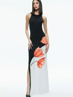 Pania Racer Neck Maxi Dress