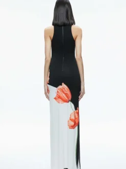 Pania Racer Neck Maxi Dress