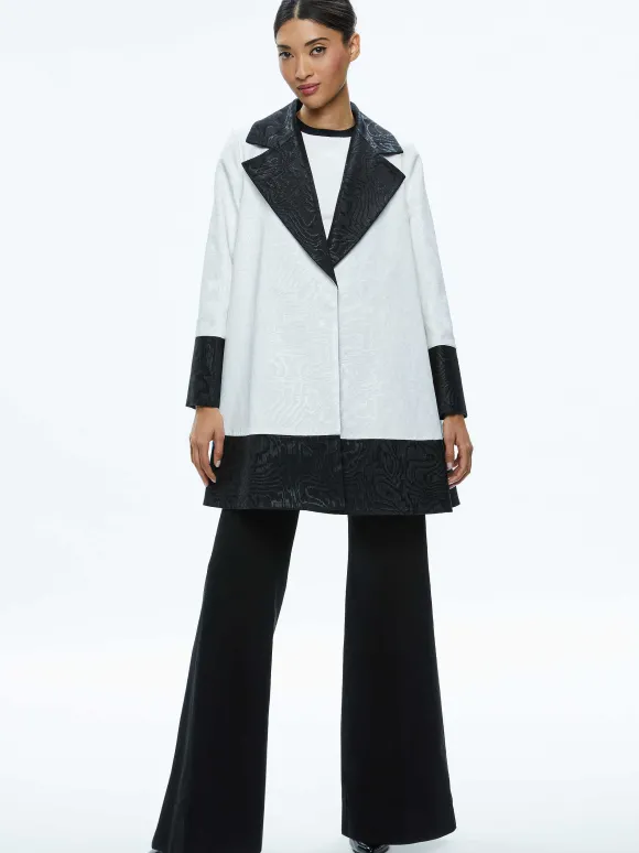 Paola Swing Coat With Border Detail