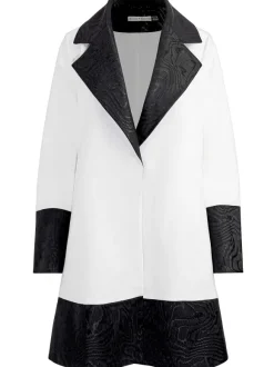 Paola Swing Coat With Border Detail