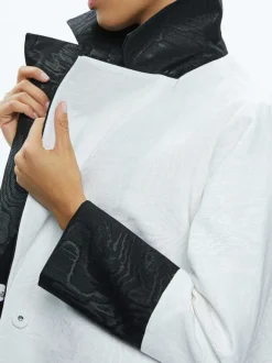Paola Swing Coat With Border Detail