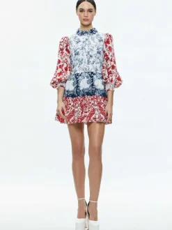 Paulie Tiered Blouson Sleeve Mini Dress