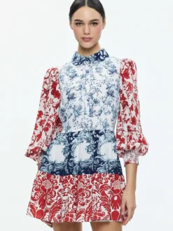 Paulie Tiered Blouson Sleeve Mini Dress