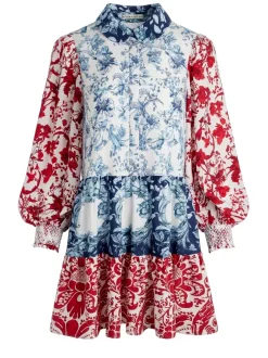 Paulie Tiered Blouson Sleeve Mini Dress