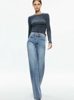 Percy Crewneck Ruched Cropped Top