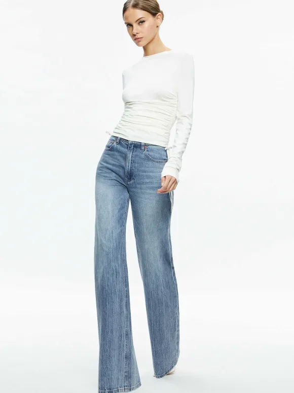Percy Crewneck Ruched Cropped Top