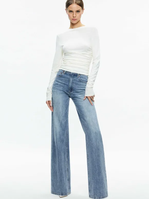 Percy Crewneck Ruched Cropped Top