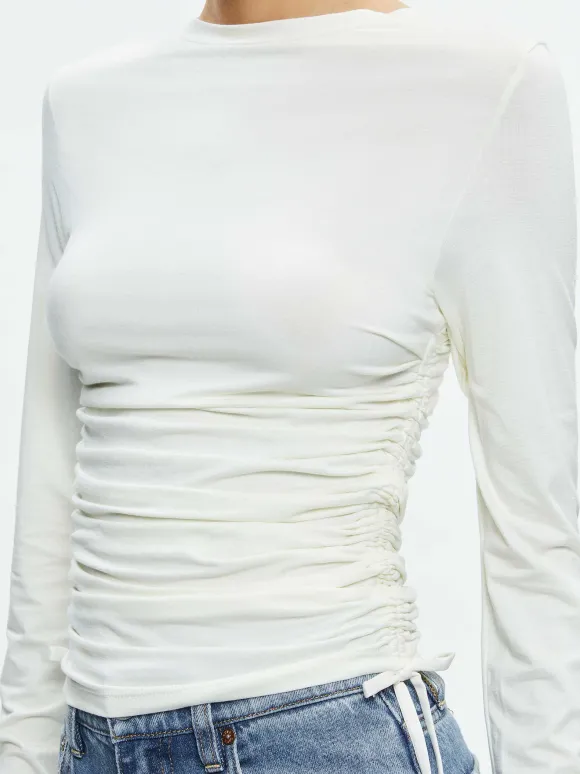 Percy Crewneck Ruched Cropped Top