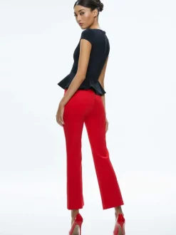 Poppy Crew Neck Cap Sleeve Peplum Top