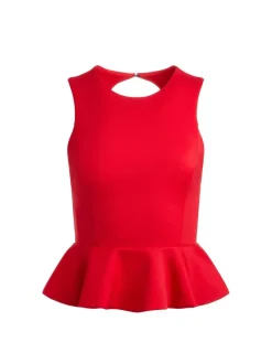 Poppy Crew Neck Peplum Top