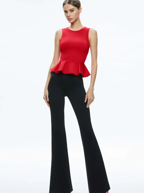Poppy Crew Neck Peplum Top