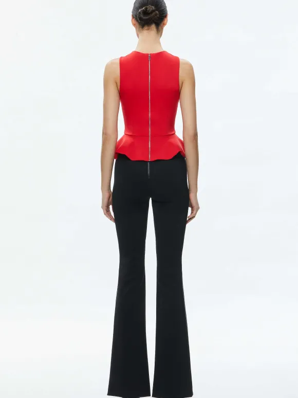 Poppy Crew Neck Peplum Top