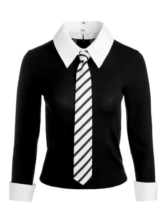 Porla Collared Tie Sweater