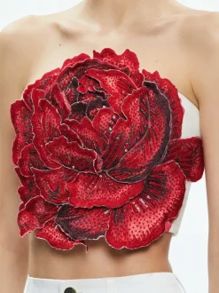 Randie Floral Applique Crop Top