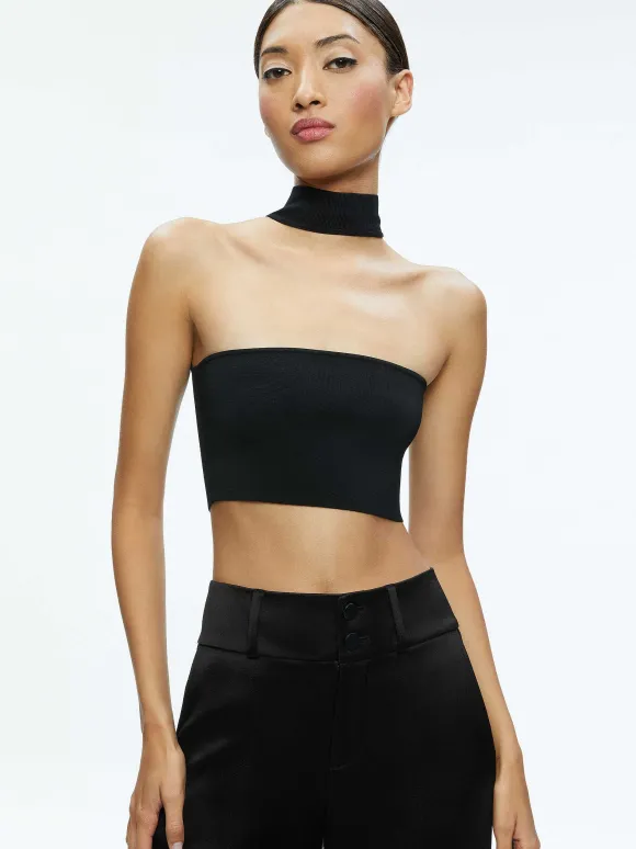 Raya Mock Neck Racerback Cropped Pullover
