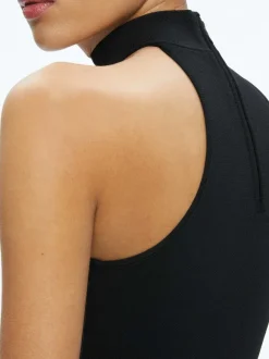 Raya Mock Neck Racerback Cropped Pullover