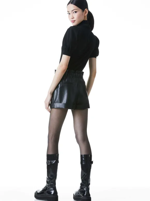 Reagan Vegan Leather Paperbag Short