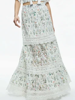 Reise Embroidered Tiered Maxi Skirt