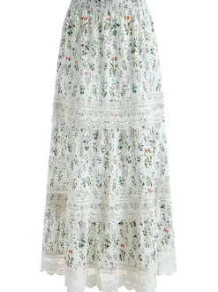 Reise Embroidered Tiered Maxi Skirt