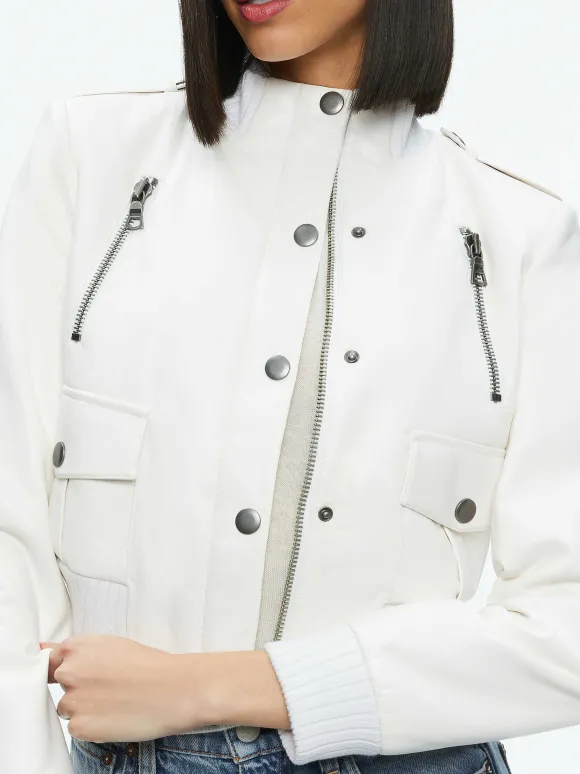 Ria Vegan Leather Moto Jacket
