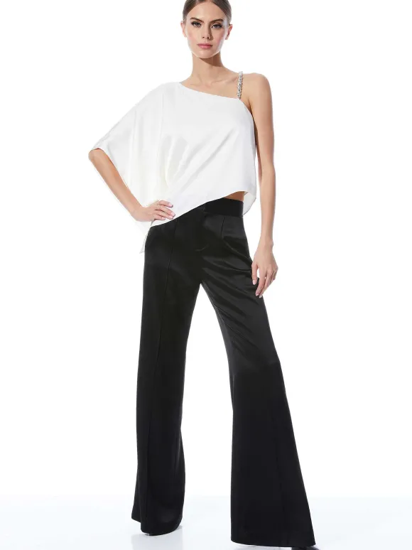 Riko One Shoulder Embellished Strap Top