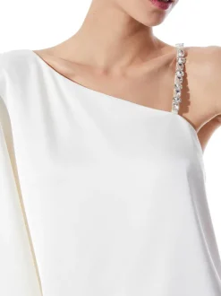 Riko One Shoulder Embellished Strap Top
