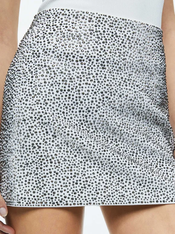 Riley Embellished Clean Waist A-Line Skirt
