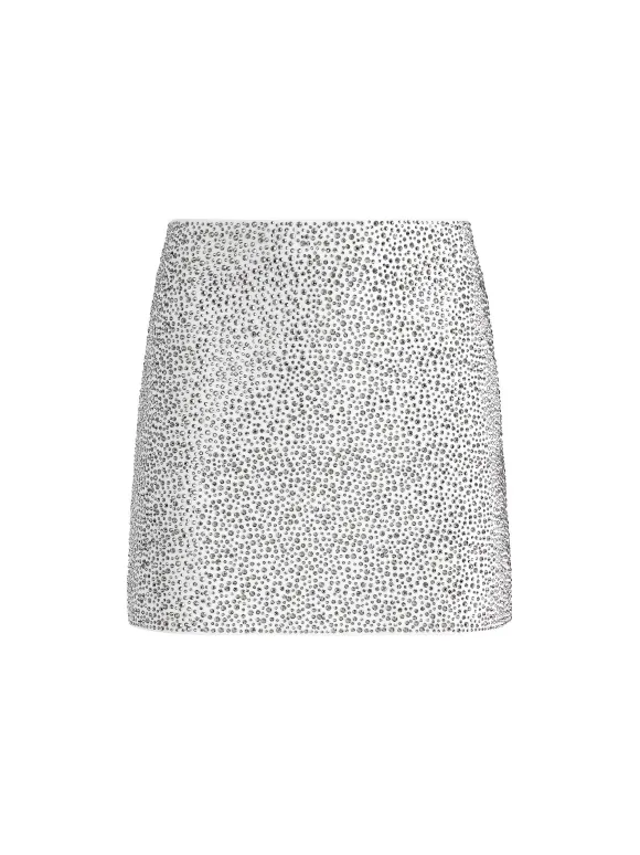 Riley Embellished Clean Waist A-Line Skirt