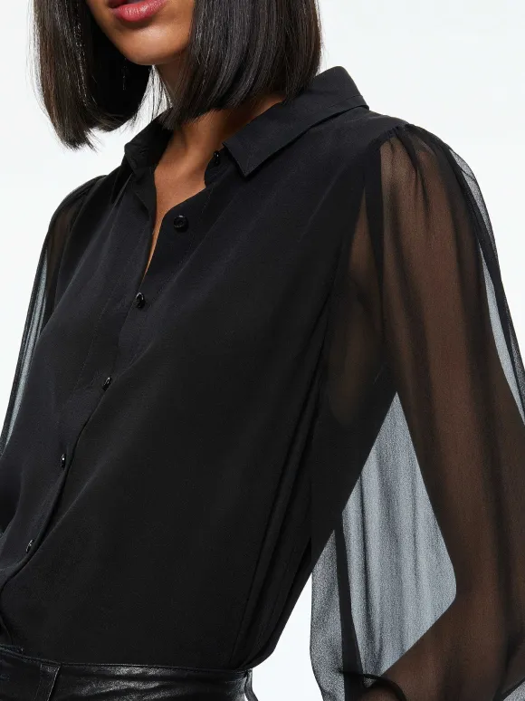 Roanne Blouson Sleeve Button Down