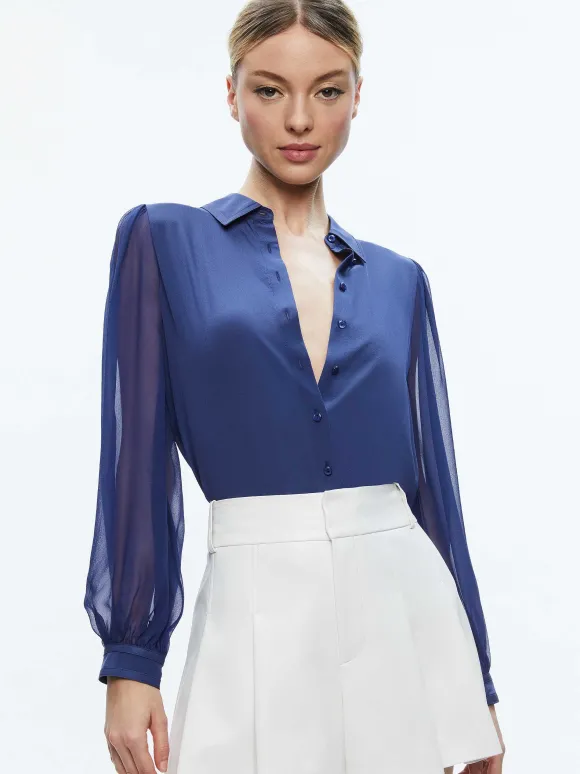Roanne Blouson Sleeve Button Down